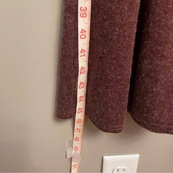 Isabella Bird Sweater Dress Burgundy wool angora hair tie waist size Large - Picture 8 of 11